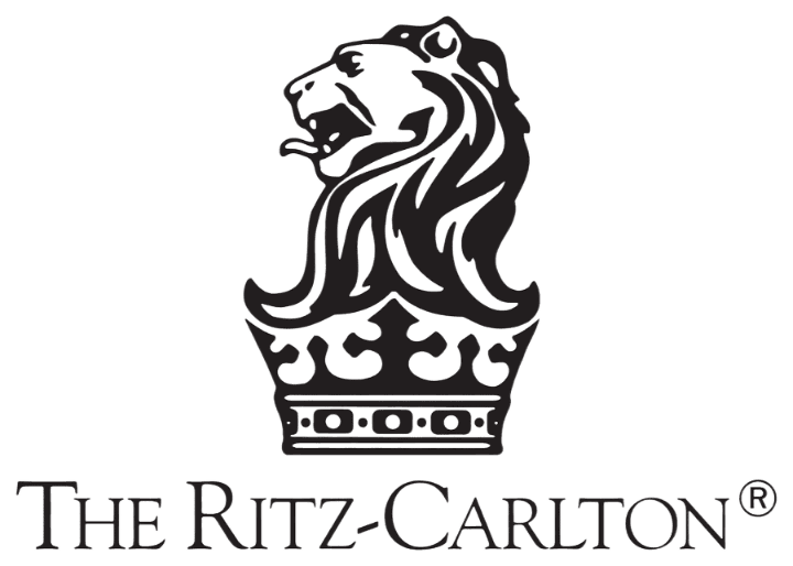 Ritz-Carlton logo with a stylized lion and elegant, classic typography.