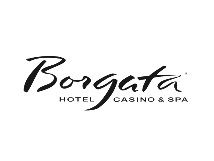 Logo of Borgata Hotel Casino & Spa with elegant typography and vibrant colors in a sleek, stylized design.